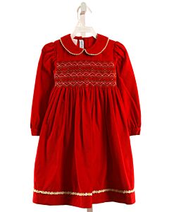 VIVE LA FETE  RED CORDUROY  SMOCKED DRESS