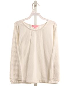 BISBY BY LITTLE ENGLISH  WHITE  SWISS DOT  KNIT LS SHIRT