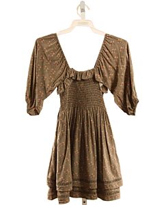 NORALEE  FOREST GREEN  FLORAL SMOCKED DRESS