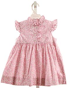 LITTLE ENGLISH  PINK  FLORAL  DRESS WITH RUFFLE