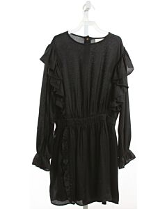 LOUIS LOUISE  BLACK   SMOCKED DRESS WITH RUFFLE