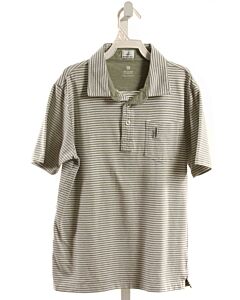 JOHNNIE-O  LT GREEN  STRIPED  KNIT SS SHIRT
