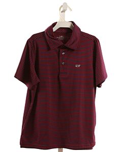 VINEYARD VINES  RED  STRIPED  KNIT SS SHIRT