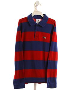 LACOSTE  BLUE  STRIPED  KNIT LS SHIRT