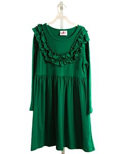 RUFFLE GIRL  GREEN    KNIT DRESS