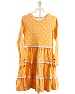 SERENDIPITY  ORANGE  FLORAL  KNIT DRESS WITH EYELET TRIM