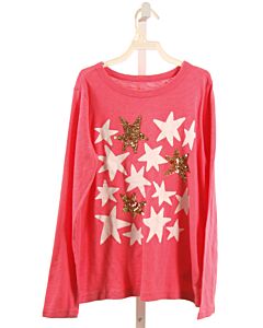 CREWCUTS  HOT PINK  PRINT  KNIT LS SHIRT WITH SEQUINS