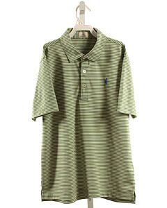 JOHNNIE-O  GREEN  STRIPED  KNIT SS SHIRT