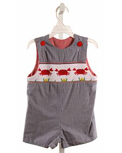 WISH UPON A STAR  NAVY  GINGHAM SMOCKED JON JON