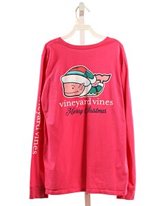 VINEYARD VINES  HOT PINK   PRINTED DESIGN KNIT LS SHIRT