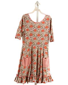 SERENDIPITY  ORANGE  PRINT  KNIT DRESS