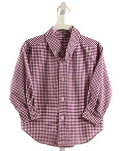 KELLY'S KIDS  PURPLE  GINGHAM  DRESS SHIRT