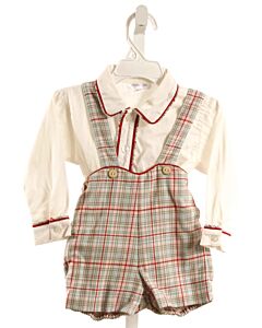 DONDOLO  RED  PLAID  2-PIECE DRESSY OUTFIT WITH BUBBLE HEM