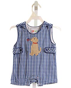 JELLYBEANS  BLUE  GINGHAM APPLIQUED JON JON