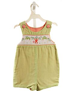BEAUX ET BELLES  LIME GREEN  MICROCHECK SMOCKED JON JON