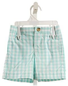 KELLY'S KIDS  AQUA  GINGHAM  SHORTS