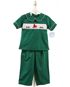 BLUE DOVE  GREEN   SMOCKED 2-PIECE OUTFIT