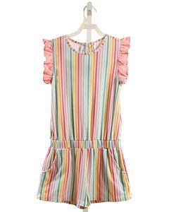 JAMES & LOTTIE  MULTI-COLOR  STRIPED  KNIT ROMPER WITH RUFFLE