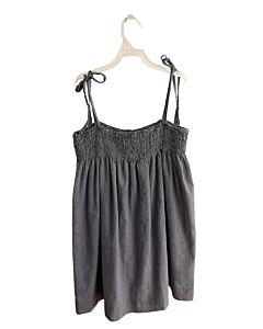 PAPO D'ANJO  NAVY  MICROCHECK SMOCKED SLEEVELESS SHIRT