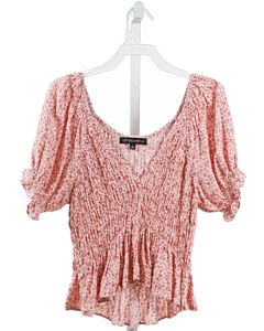 COTTON CANDY LA  PINK  FLORAL  CLOTH SS SHIRT