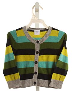 POLARN O. PYRET  GREEN  STRIPED  CARDIGAN