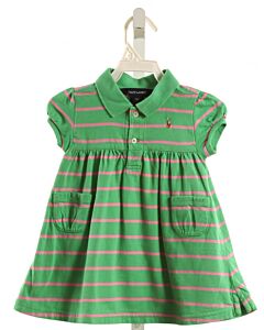 RALPH LAUREN  GREEN  STRIPED  KNIT DRESS