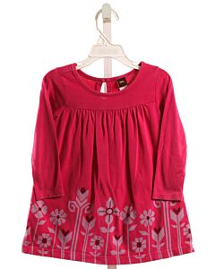 TEA  PINK  FLORAL  KNIT DRESS