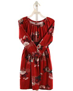 TEA  RED  FLORAL  KNIT DRESS