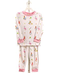 CLASSIC WHIMSY  WHITE KNIT  PRINTED DESIGN LOUNGEWEAR