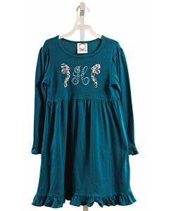 BLANKS BOUTIQUE  BLUE   APPLIQUED KNIT DRESS