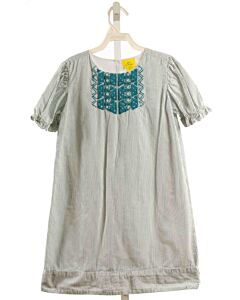 ROBERTA ROLLER RABBIT  GREEN  STRIPED EMBROIDERED DRESS
