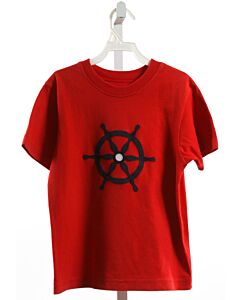 KELLY'S KIDS  RED   APPLIQUED KNIT SS SHIRT
