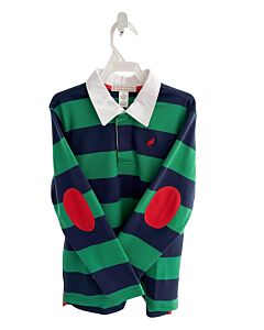 THE BEAUFORT BONNET COMPANY  GREEN  STRIPED  KNIT LS SHIRT