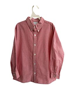 LITTLE ENGLISH  RED SEERSUCKER GINGHAM  DRESS SHIRT
