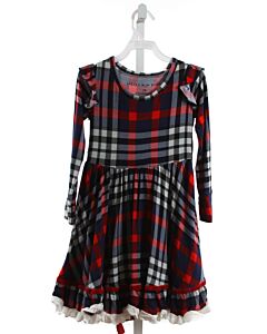 LITTLE BUM BUMS  NAVY  PLAID  KNIT DRESS