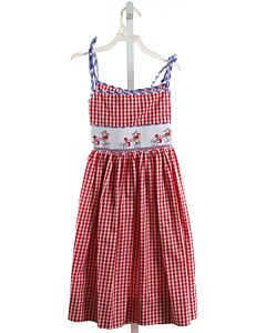 LULU BEBE  RED  GINGHAM SMOCKED DRESS