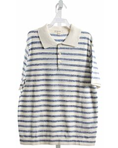 CREWCUTS  BLUE  STRIPED  KNIT SS SHIRT