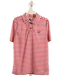 NEW BALANCE  RED  STRIPED  KNIT SS SHIRT