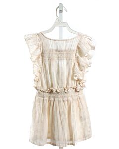 LOUIS LOUISE  CREAM   SMOCKED DRESS WITH RUFFLE