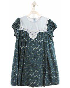 DONDOLO  BLUE  FLORAL EMBROIDERED DRESS