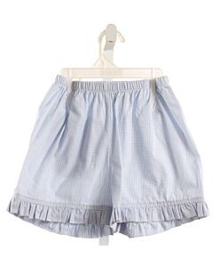 RED BEANS  LT BLUE  GINGHAM  SHORTS WITH RUFFLE