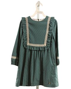 PAZ RODGRIUEZ  GREEN  SWISS DOT  DRESS WITH RUFFLE