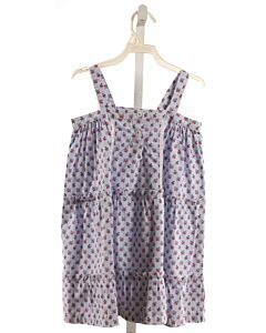 PETITE LUCETTE  LT BLUE  FLORAL  DRESS WITH LACE TRIM