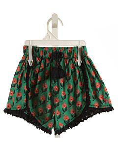 PINK CHICKEN  GREEN  FLORAL  SHORTS WITH LACE TRIM