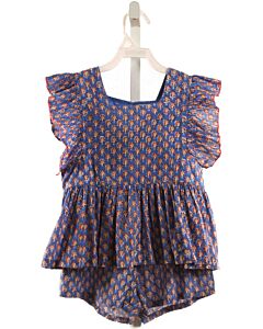 PINK CHICKEN BLUE FLORAL 2-PIECE OUTFIT