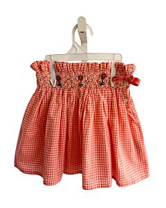 EMILE & IDA PINK GINGHAM SMOCKED SKIRT