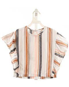 POPPET & FOX  MULTI-COLOR  STRIPED  SLEEVELESS SHIRT WITH RUFFLE