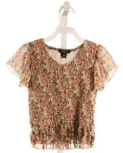 FLOWERS BY ZOE  MULTI-COLOR   SMOCKED SHIRT-SS