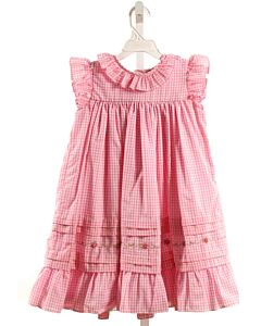 THE PROPER PEONY  PINK  GINGHAM EMBROIDERED DRESS