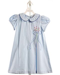 THE PROPER PEONY  LT BLUE   EMBROIDERED DRESS